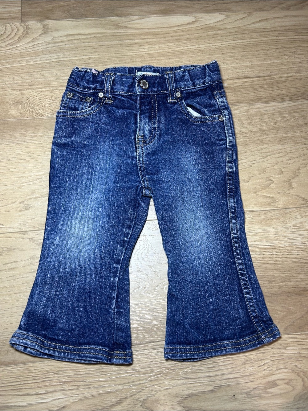 Joe Fresh Dark Blue Girls' Flared Denim Jeans
